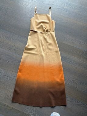 Sandro Beige to Orange Ombre Knit Maxi Dress